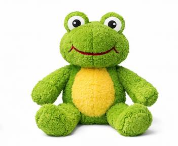 Green Frog Plush Dog Toy with Squeaker