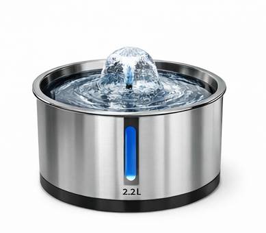 Stainless Steel Cat Water Fountain 2.2L